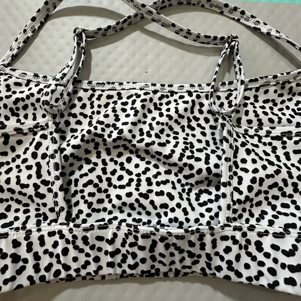 Stylish Black White Leopard Print Speckle Sports Activewear Dance Costume M/L‎